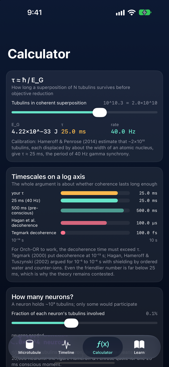 Diósi–Penrose calculator